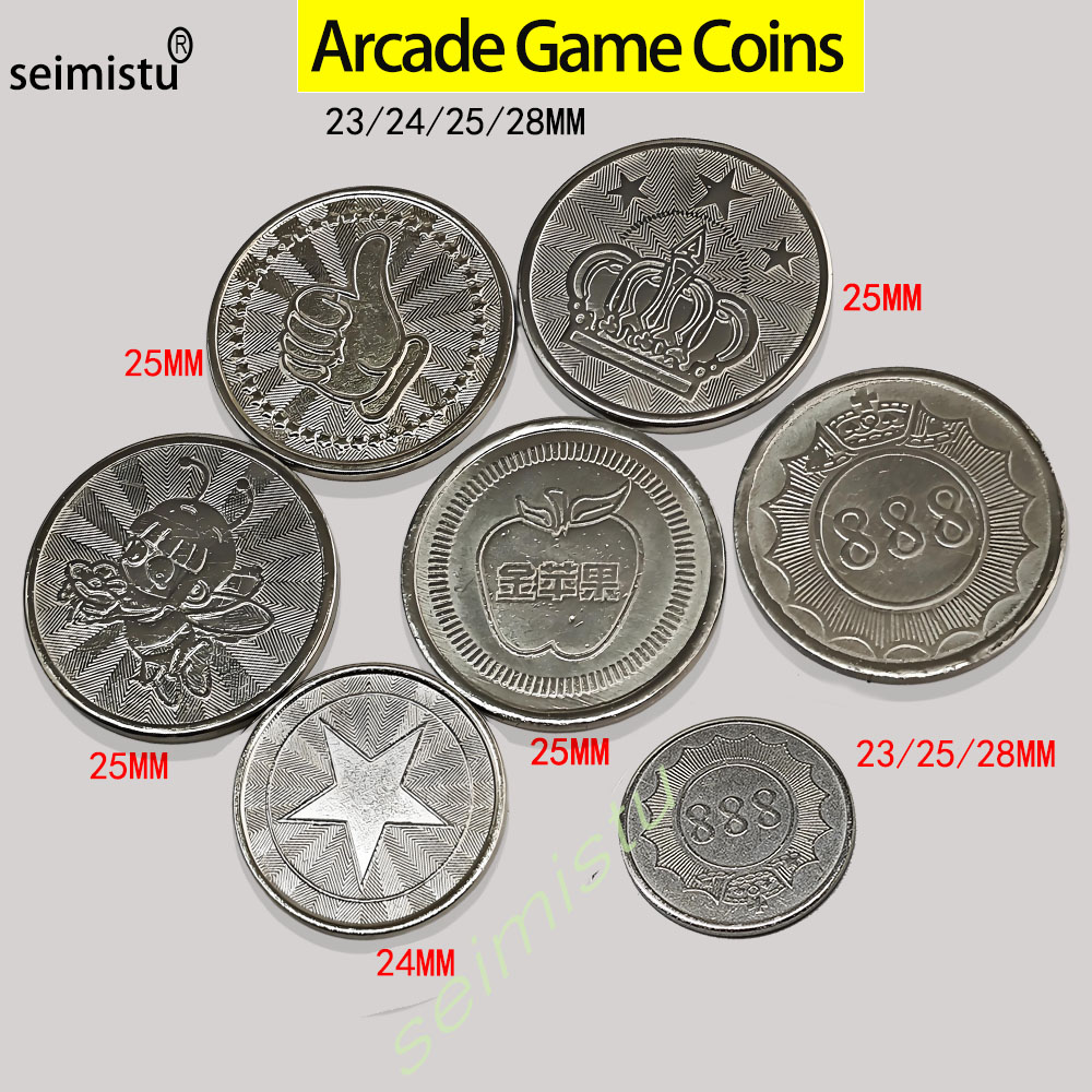 Arcade Toy Vending Machine - 100 stks Rvs 23/24/25mm Tokens Kroon